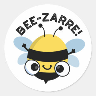 Adesivo Redondo Bee zarre Funny Bizarre Bee Pun