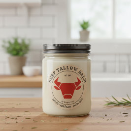 Adesivo Redondo Beef Tallow Balm Label Sticker
