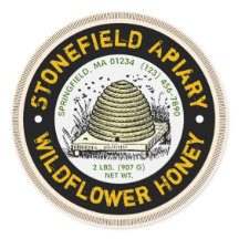 Beehive Business Name Antique White Stickers