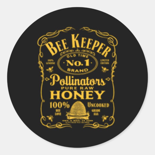 Adesivo Redondo Beekeeper Beekeeg Old Time Honey (Frente)