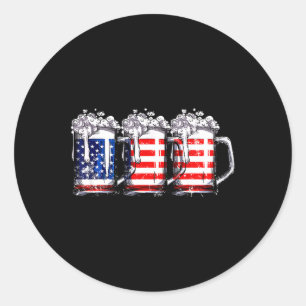 Adesivo Redondo Beer American Flag 4 De Julho Men Merica Dr.