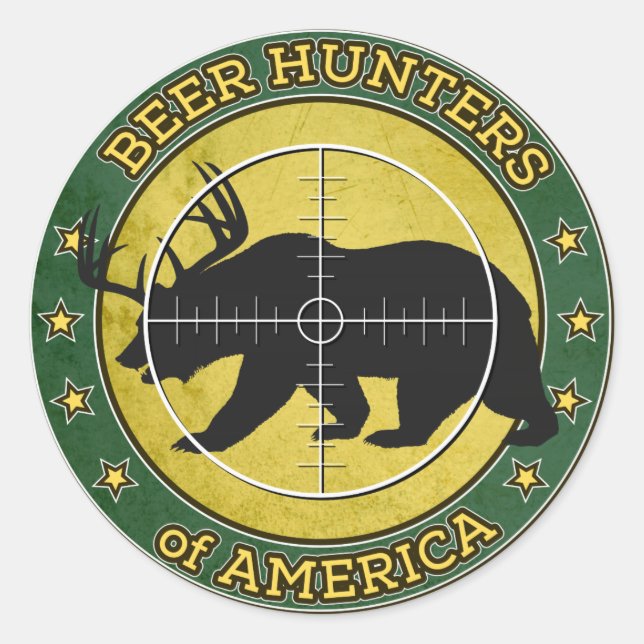 Adesivo Redondo Beer Hunters of America (logótipo da Beer Hunters  (Frente)