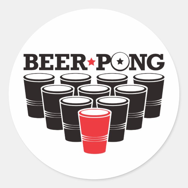 Adesivo Redondo Beer Pong Basic - Vermelho (Frente)