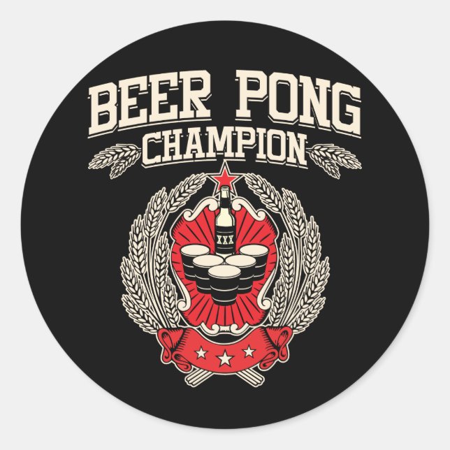 Adesivo Redondo Beer Pong Champion (Frente)