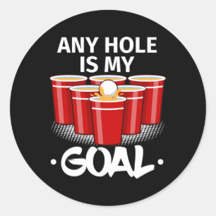 Adesivo Redondo Beer Pong Qualquer Buraco É O Meu Bebendo De Py Fr