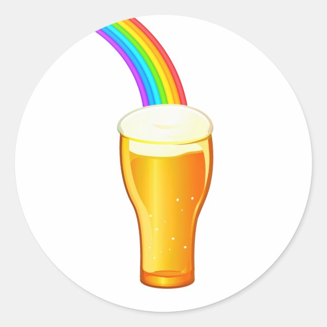 Adesivo Redondo Beer Rainbow (Frente)