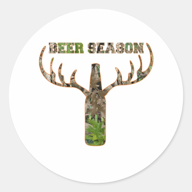 Adesivo Redondo Beer Season Hunter Gift Para Hunter (Frente)