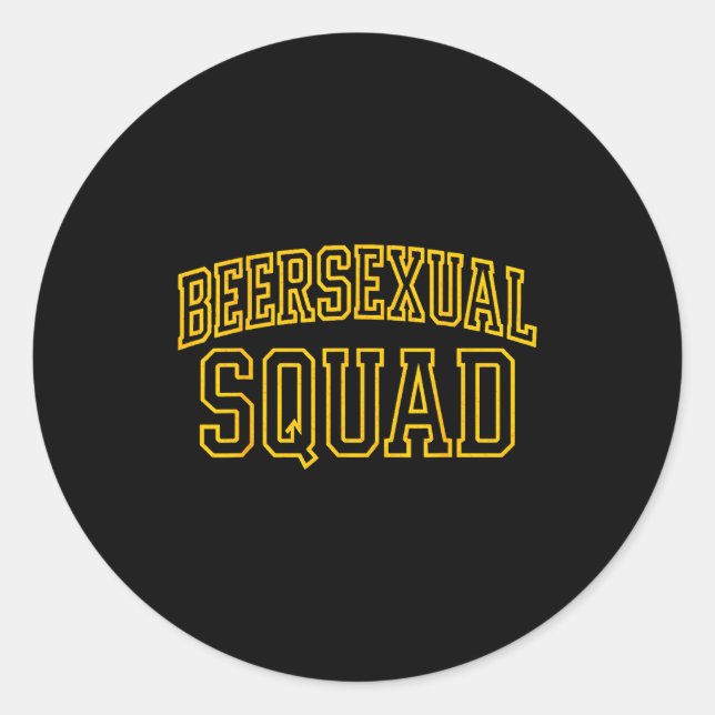 Adesivo Redondo Beerual Squad Matching Group Bachelor Party Design (Frente)