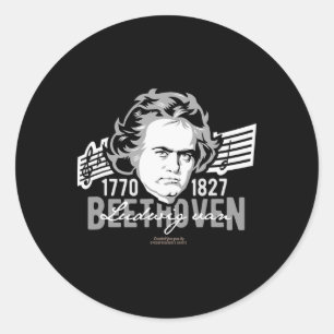 Adesivo Redondo Beethoven 1770-1827 250º Aniversário Beethoven