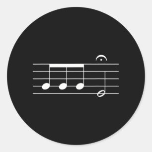 Adesivo Redondo Beethoven 5thinffony Notes Música clássica