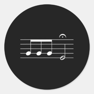 Adesivo Redondo Beethoven 5thinffony Notes Música clássica