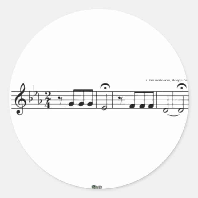 Adesivo Redondo Beethoven Symphony No. 5 Stickers (Frente)
