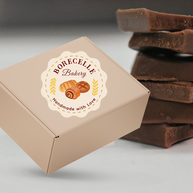 Adesivo Redondo Beige Bakery (Criador carregado)