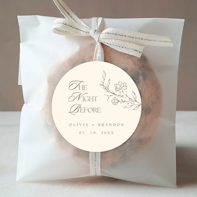 Adesivo Redondo Beige Boho Night Antes Do Janta Do Julgamento (Criador carregado)