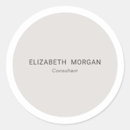 Adesivo Redondo Beige de Cinza Mínima Moderna