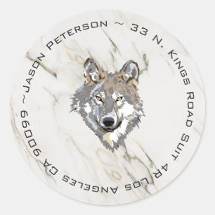Adesivo Redondo Beige Marble E Wolf