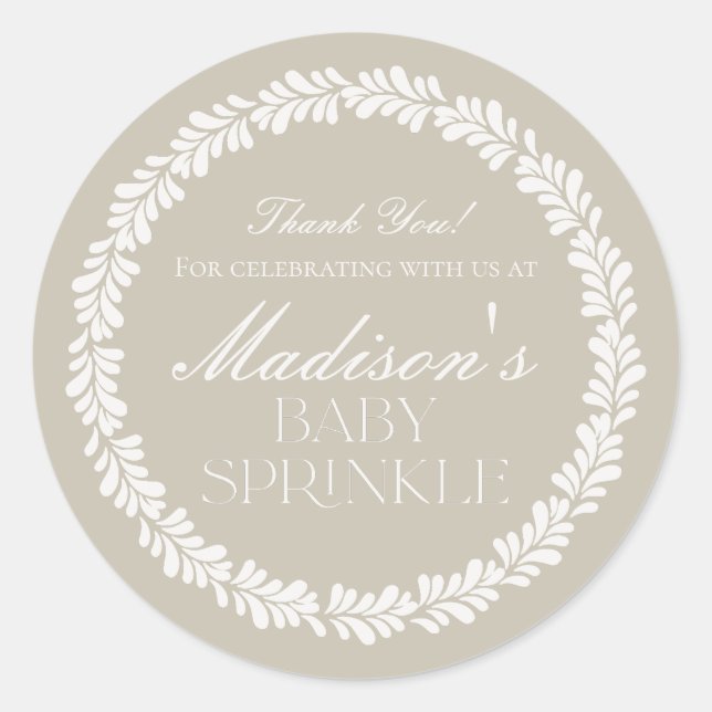 Adesivo Redondo Beige Talavera Azulejo Espanhol Fiesta Baby Sprink (Frente)