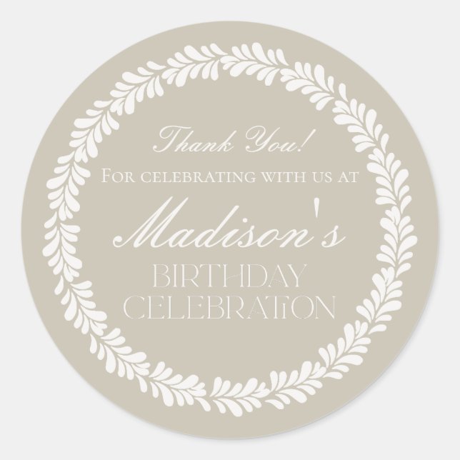 Adesivo Redondo Beige Talavera Azulejo Espanhol Fiesta Birthday Fa (Frente)