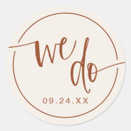 Adesivo Redondo Beige Terracotta Nós Fazemos Foco De Envelopes