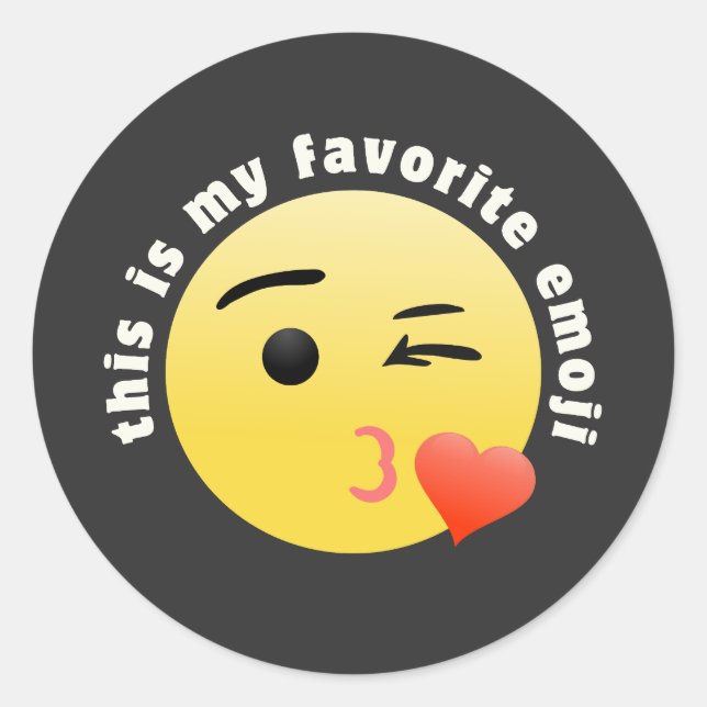 Adesivo Redondo Beiing Heart Emoji (Frente)