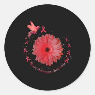 Adesivo Redondo Beija-flor Borgonha Girassol Aneurisma Cerebral Co