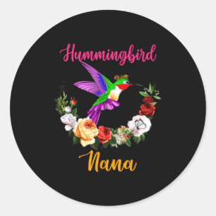 Adesivo Redondo Beija-flor nana floral pássaro gravata borboleta a