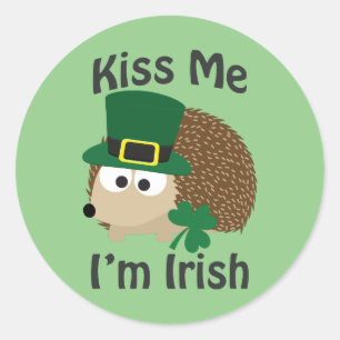 Adesivo Redondo Beija-me, sou um porco irlandês
