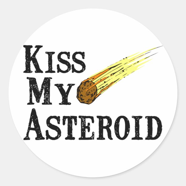 Adesivo Redondo Beija Meu Asteroide (Frente)