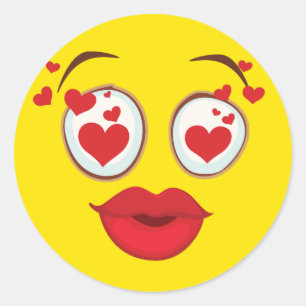 Adesivo Redondo Beijar face amarela