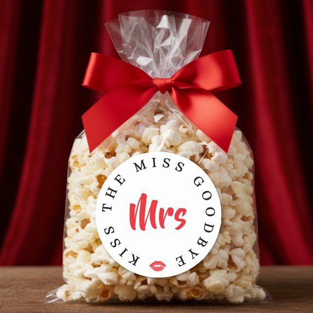 Adesivo Redondo Beije a Senhorita Despedida Festa de Solteira (Criador carregado)