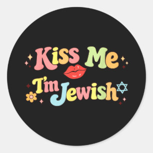Adesivo Redondo Beije judaico engraçado humor judaico dia dos namo
