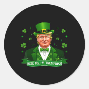 Adesivo Redondo Beije-Me Engraçado Trump 2024 Patrick Day Patrioti