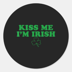 Adesivo Redondo Beije-me Eu Sou Trevo Irlandês
