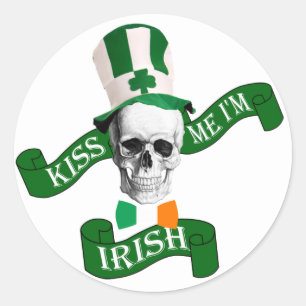 Adesivo Redondo Beije-me que eu sou irlandês