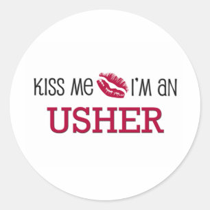 Adesivo Redondo Beije-me que eu sou USHER