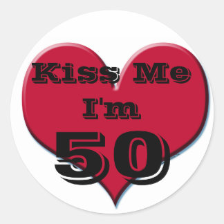 Adesivo Redondo Beije-me Sou 50 Sticker