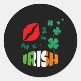 Adesivo Redondo Beije-me, sou Dia de São Patrício irlandês