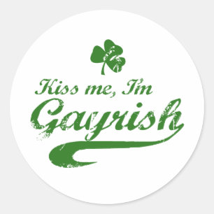 ADESIVO REDONDO BEIJE-ME SOU GAYRISH