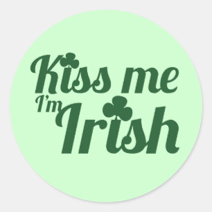 Adesivo Redondo Beije-me, sou irlandês