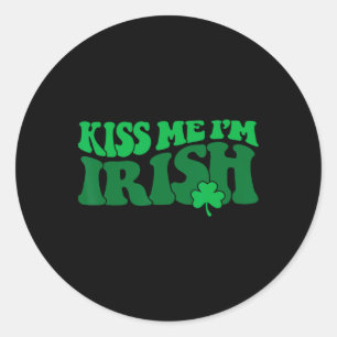 Adesivo Redondo Beije-me, Sou Irlandês Trevo1