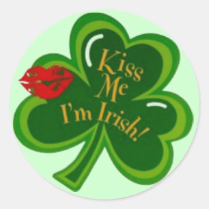 Adesivo Redondo Beije-me Sou o Irish Sticker