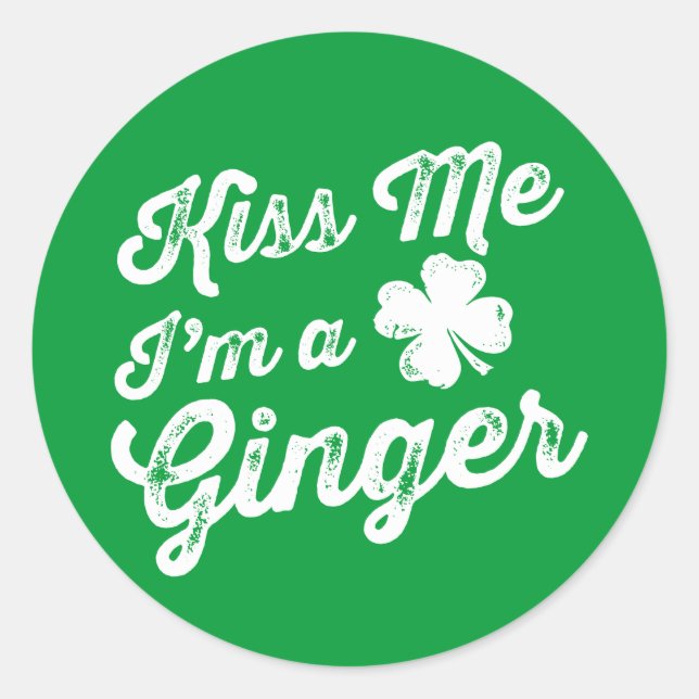 Adesivo Redondo Beije-me, sou um Ginger! (Frente)