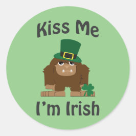 Adesivo Redondo Beije-me, sou um pé-de-cabra irlandês