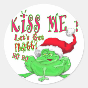 Adesivo Redondo Beije-me, vamos buscar o Froggy