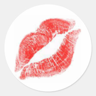 Adesivo Redondo Beije-o adeus - os lábios
