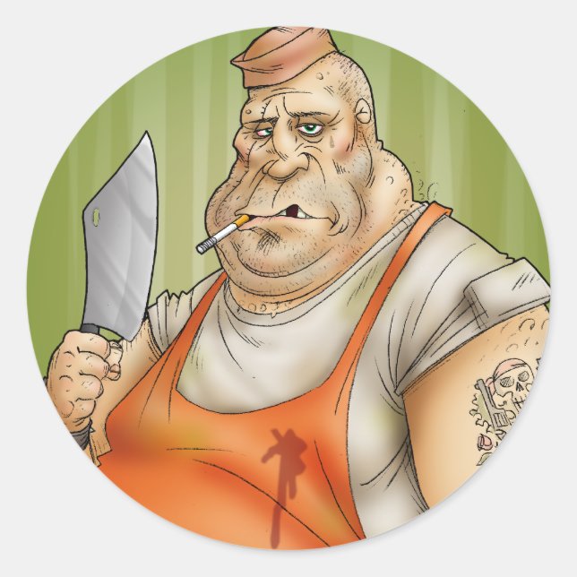 Adesivo Redondo Beije o cozinheiro (Frente)