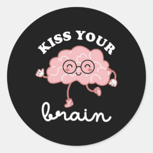 Adesivo Redondo Beije seus Namorados cerebrais Engraçado Professor