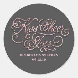 Adesivo Redondo Beijo Cheer Toss Casando Petals Embalando