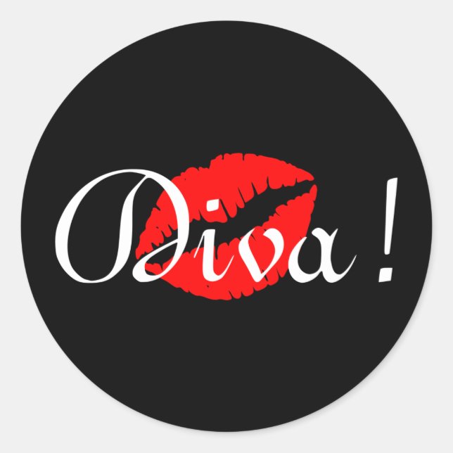 Adesivo Redondo Beijo da Diva Vermelha (Frente)