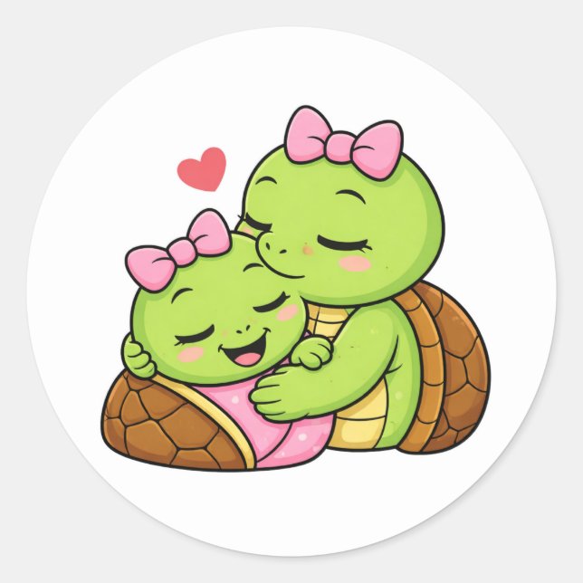 Adesivo Redondo Beijo de Amor de Bebê (Frente)